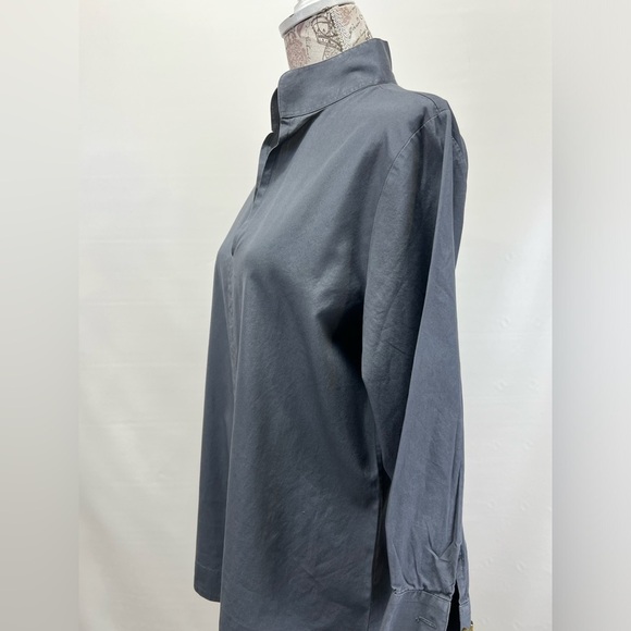 CLARIDGE & KING Gray mandarin‎ collar tunic top size L - Picture 3 of 13